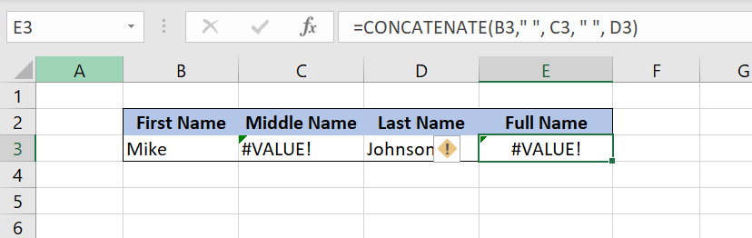 Excel Concatenate Function Examples And Common Errors Tutorialsforexcel