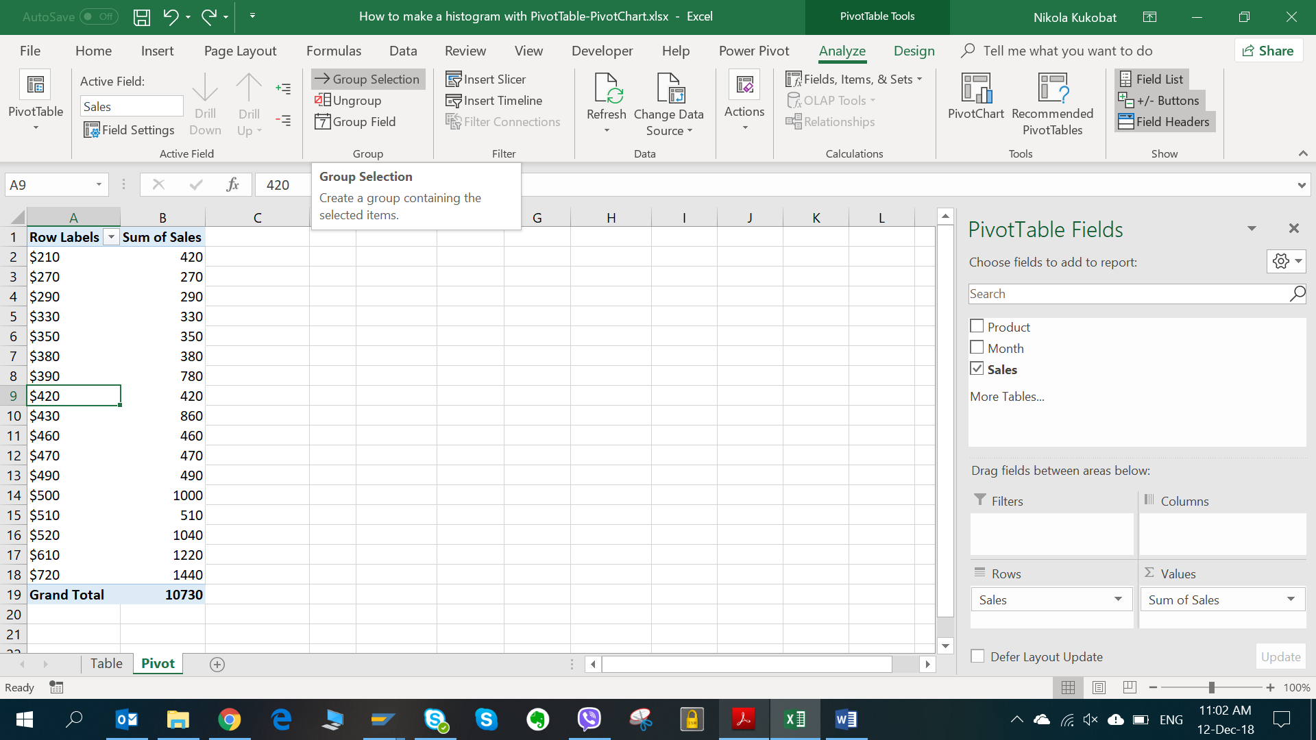How to Make a Histogram with Pivot Table – TutorialsForExcel